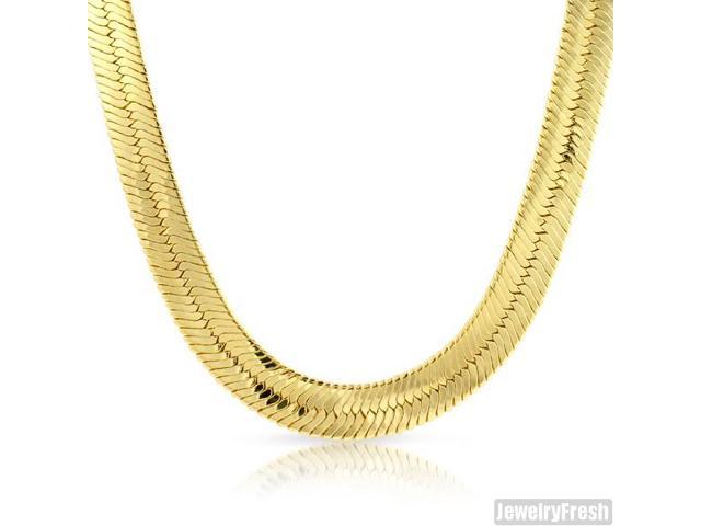 14K Yellow Gold Herringbone Chain, 20 Inch