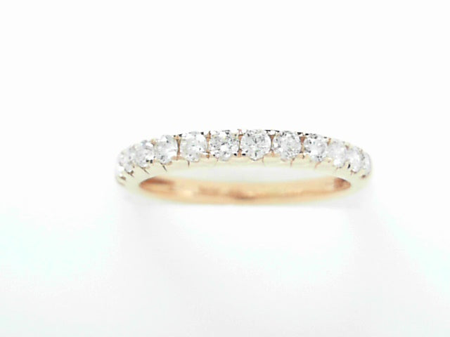 14K Gold Sparkling Diamond Band Ring, Size 6