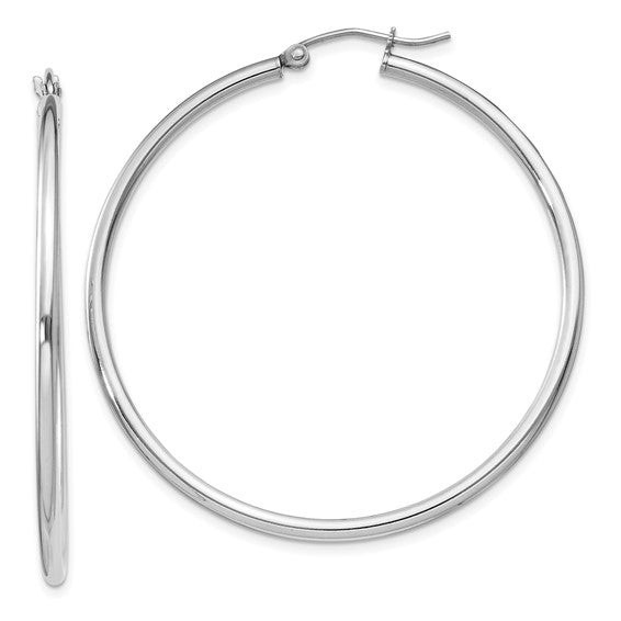 Delicate 2mm Sterling Silver Rhodium Hoop Earrings