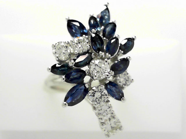 Vintage 14kt Gold Sapphire & Diamond Ring