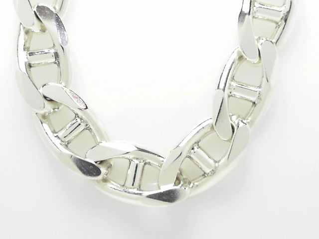 Heavy 20 Sterling Silver Mariners Link Chain Necklace