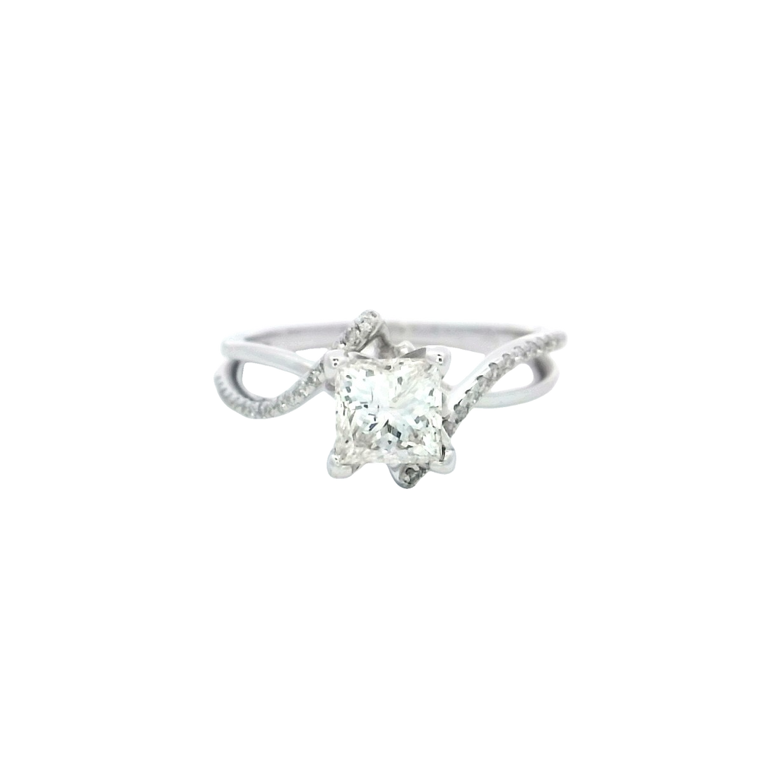 14K White Gold Princess Diamond Bridal Ring
