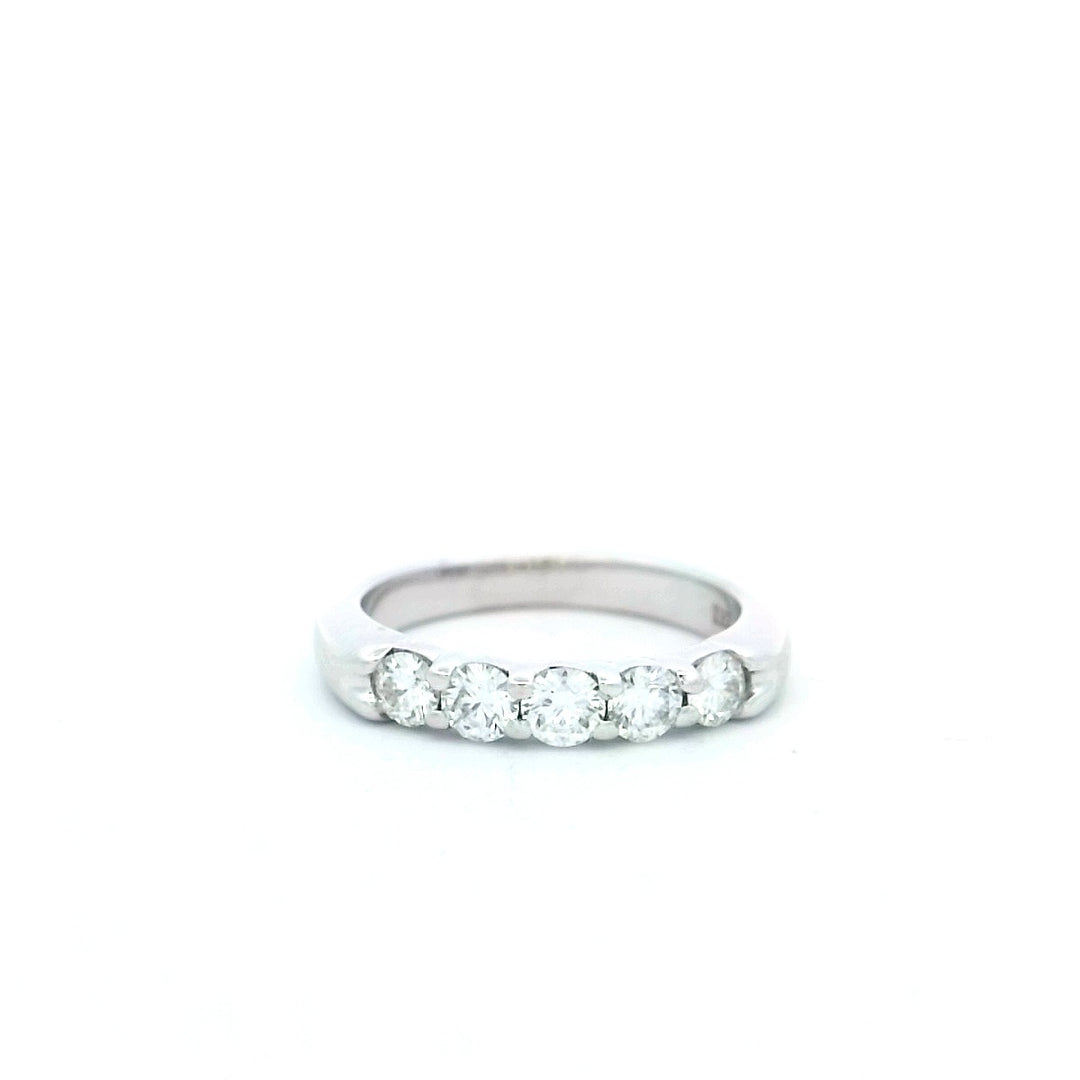 18kt White Gold 0.46ctw Diamond Wedding Band sz4.75