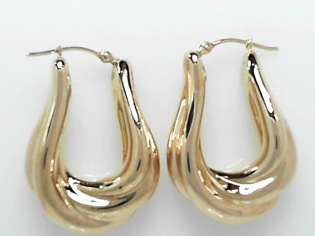 14K Gold Classic Fancy Hoop Earrings - Timeless Elegance