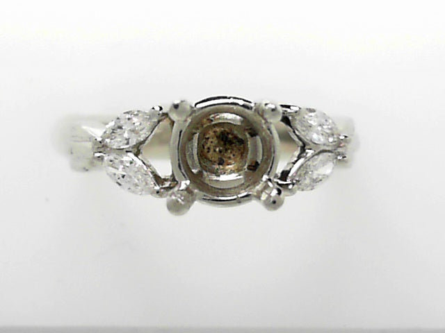 Platinum CZ Diamond Semi-Mount Engagement Ring 0.50ctw