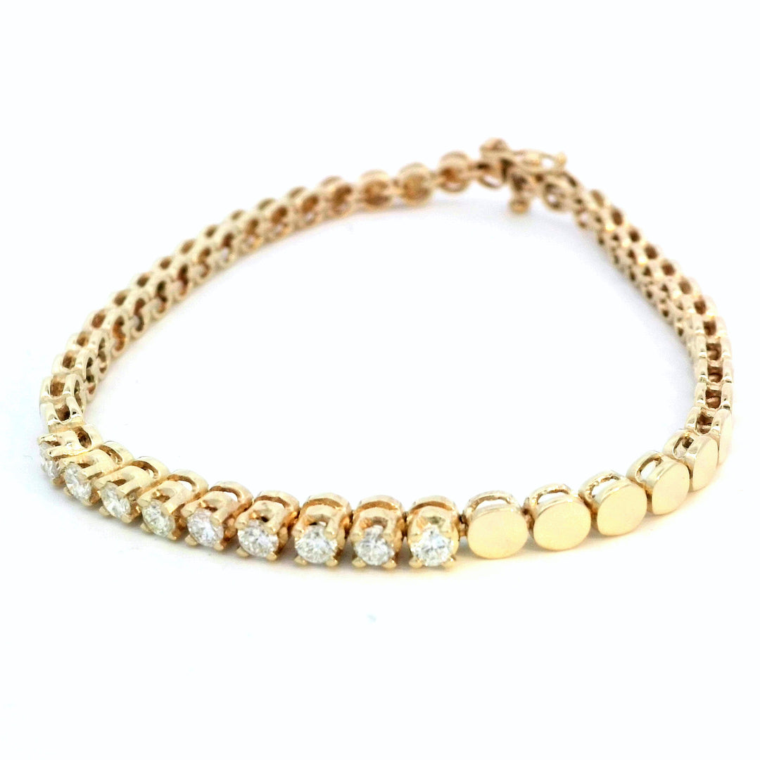 14K Yellow Gold .75ctw Diamond Tennis Bracelet