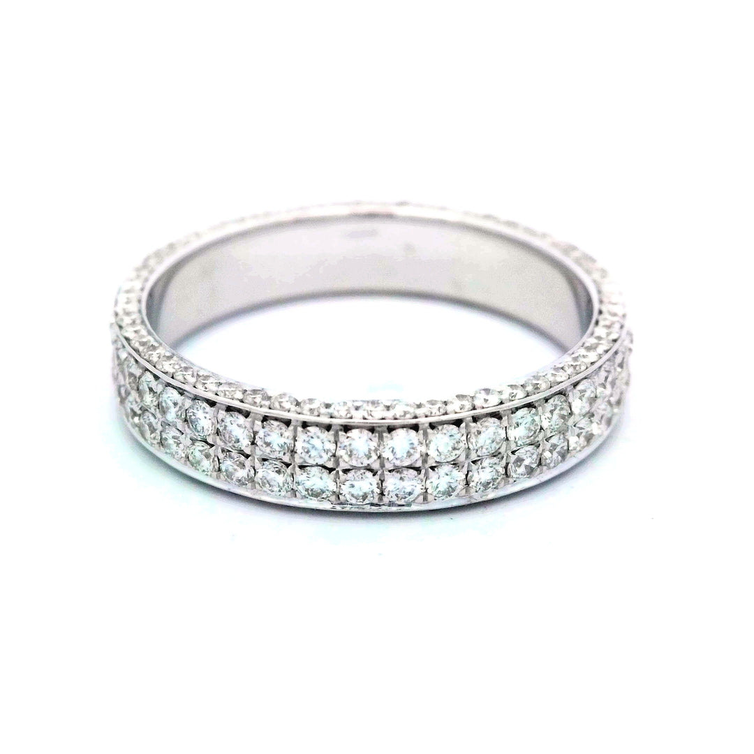 14K White Gold 1.50ctw Diamond Full Eternity Wedding Band