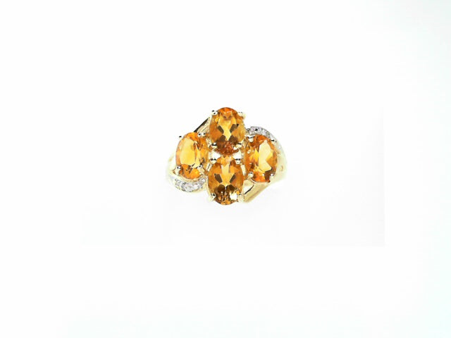 10kt Gold Citrine & Diamond Women's Ring
