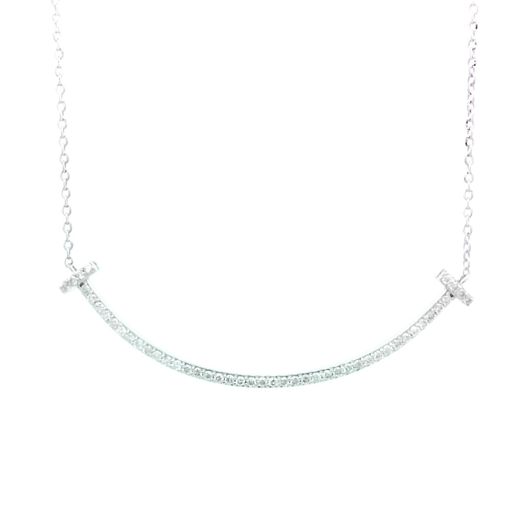 14k Gold .20ctw Diamond Smile Pendant Necklace 18