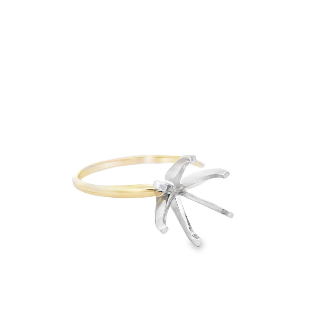 14kt Two-Tone Diamond 6-Prong Solitaire Engagement Ring