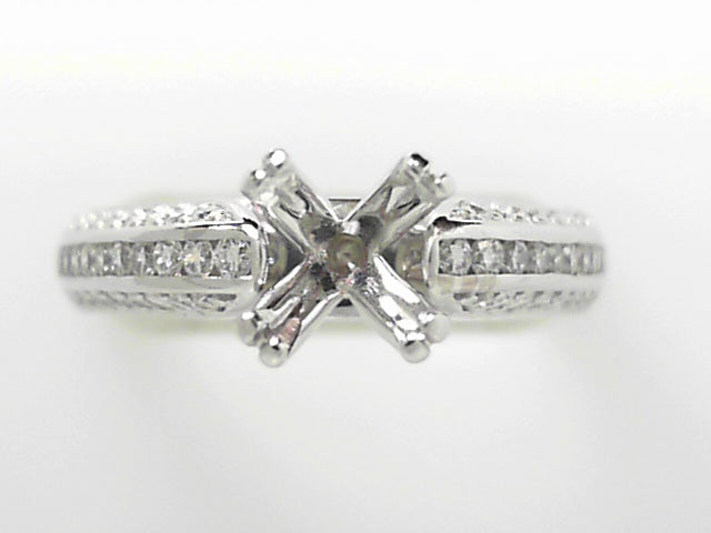 A.Jaffe 18K White Gold .75ctw Diamond Semi-Mount Ring