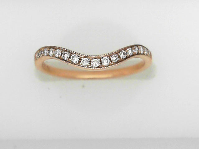 14K Gold .13ct Diamond Chevron Wedding Band Ring