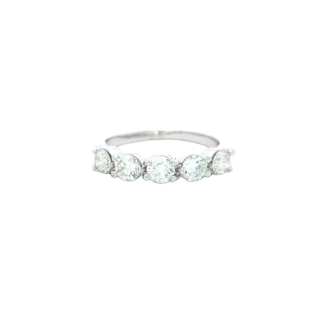 18K White Gold 1ct Diamond Shared Prong Wedding Ring