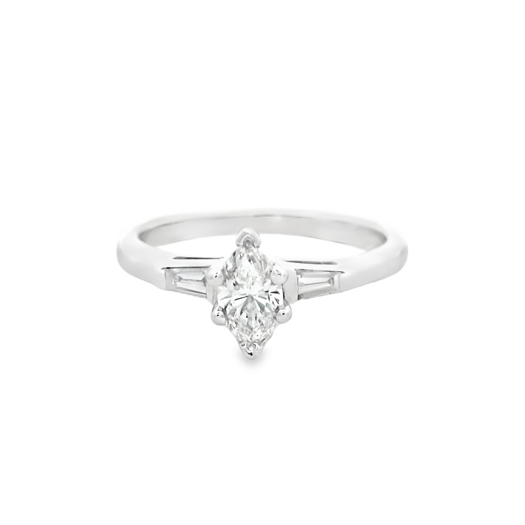 18kt White Gold Marquise Diamond Engagement Ring