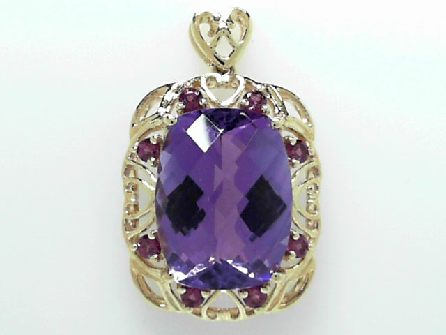 10kt Gold Amethyst Fancy Pendant Elegant Jewelry