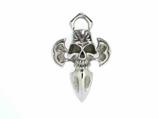 Edgy Steel Skull Cross Pendant - Urban Street Style