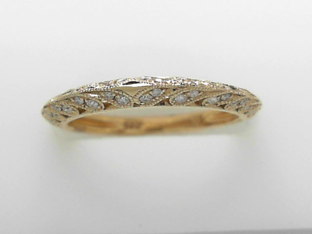 14K Gold .25ctw Round Diamond Wedding Band Ring Sz 6.25