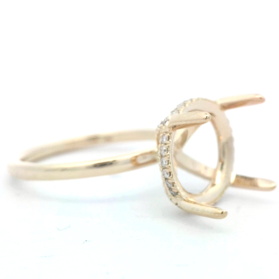 14K Yellow Gold .19ctw Hidden Halo Diamond Ring, Size 6.5