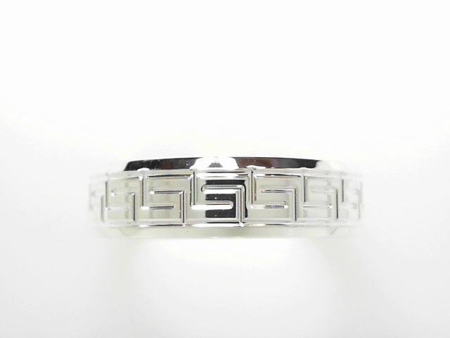Classic Sterling Silver 6mm Greek Key Band Ring