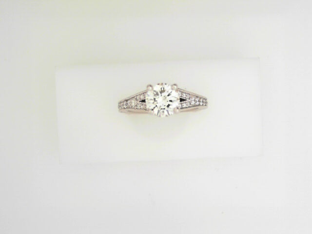 Platinum 1.15ct Round Diamond Bridal Ring Elegance