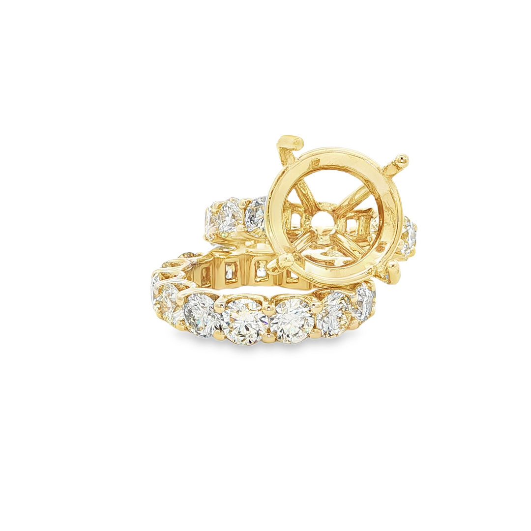 14K Yellow Gold 4.61ctw Diamond Eternity Bridal Ring Set