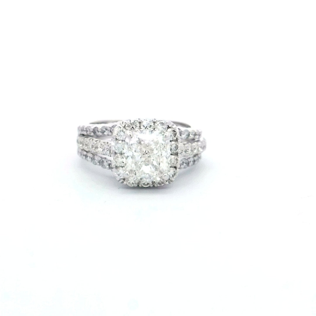 14K White Gold 1.71ct Diamond Bridal Ring Set
