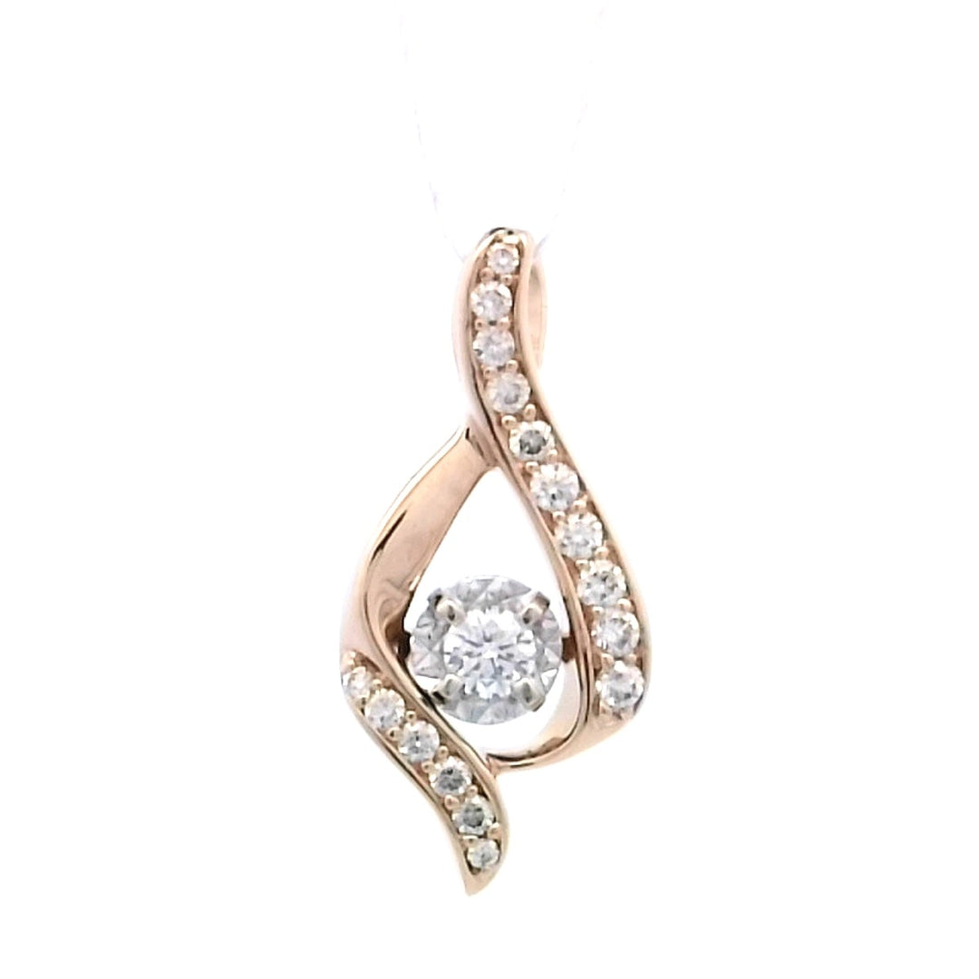 14kt Yellow Gold .50ctw Free Form Diamond Pendant