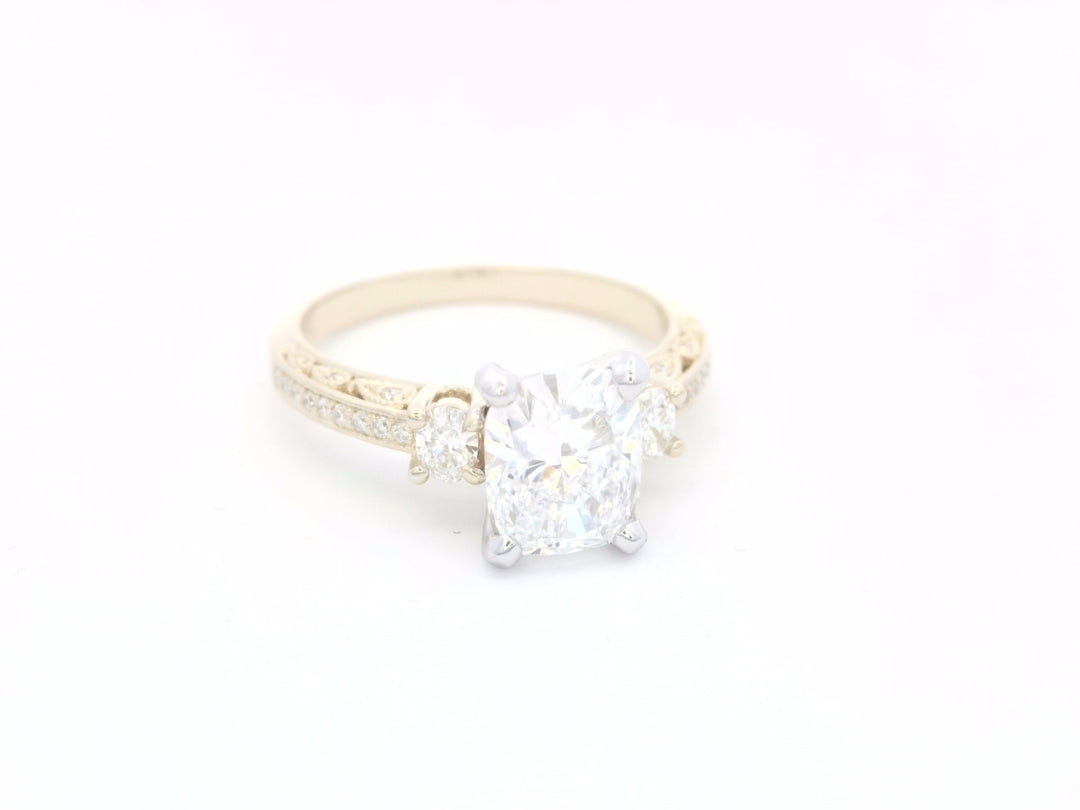 14K Yellow Gold Lab Diamond Engagement Ring