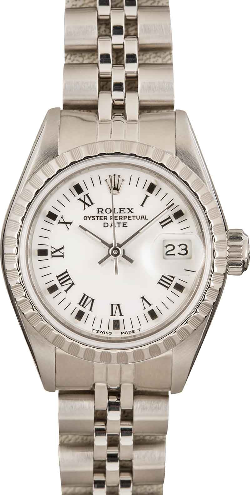1995 Rolex Stainless Steel Roman Dial Women's Vintage Watch