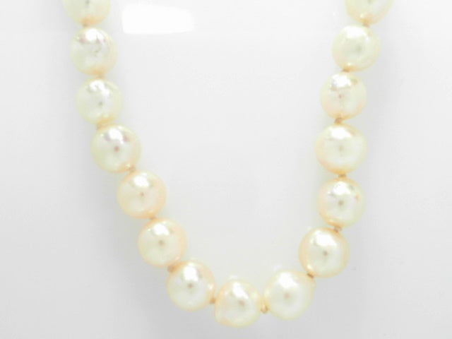 14K Gold 7.5mm Cream Pearl Strand Necklace, 28