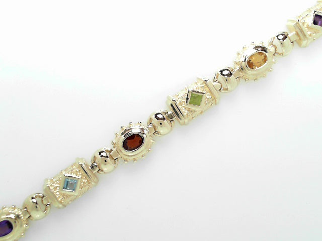 14K Gold Multi-Color Fancy Designer Bracelet, 23g