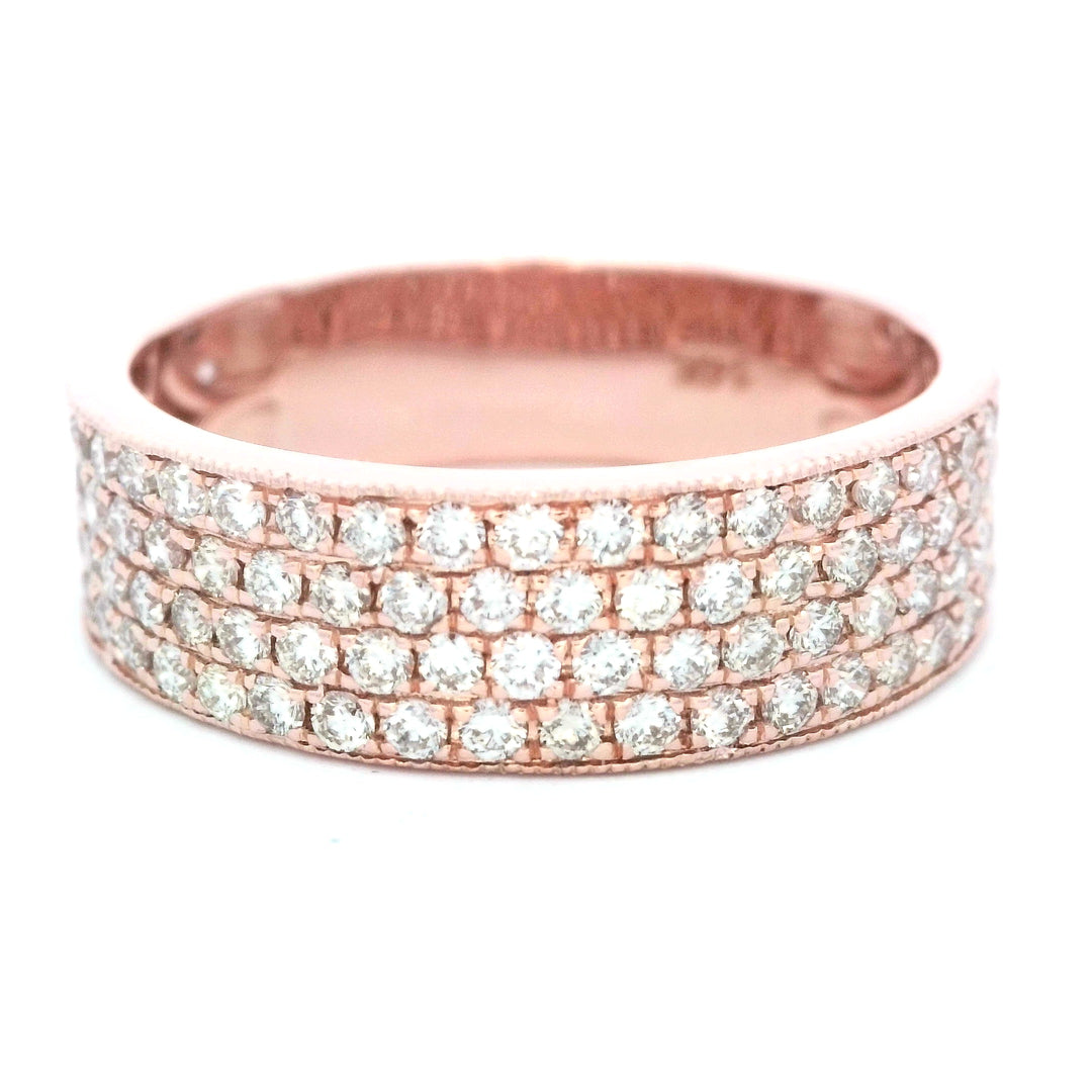 14K Rose Gold 1.25 CTW Diamond Men's Pave Band Ring
