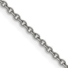 Sleek Stainless Steel 2.3mm 18 Cable Chain Necklace