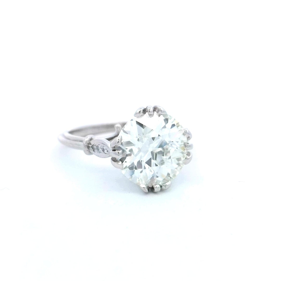 Vintage Platinum 2.89ct GIA Diamond Engagement Ring
