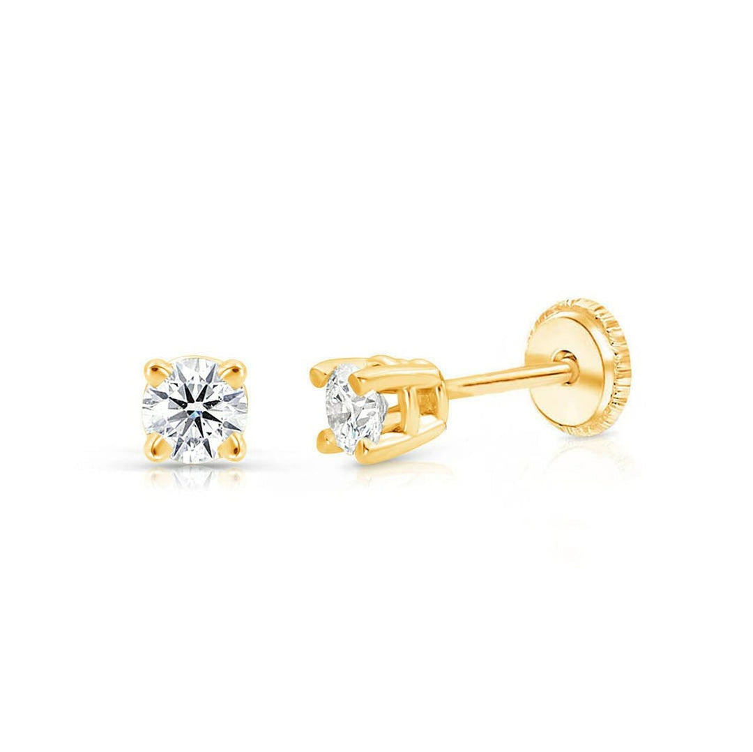 14K Gold .25ctw VS G Round Diamond Stud Earrings