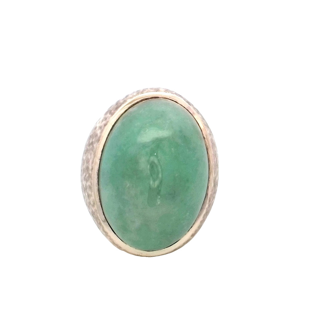 14kt Yellow Gold Large Jade Men's Statement Ring
