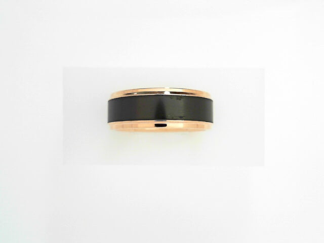 14kt Rose Gold Black Diamond Modern Wedding Band