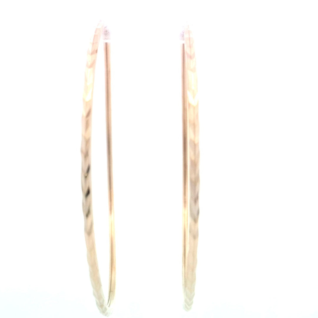 18kt Yellow Gold DiaCut Large Hoop Earrings