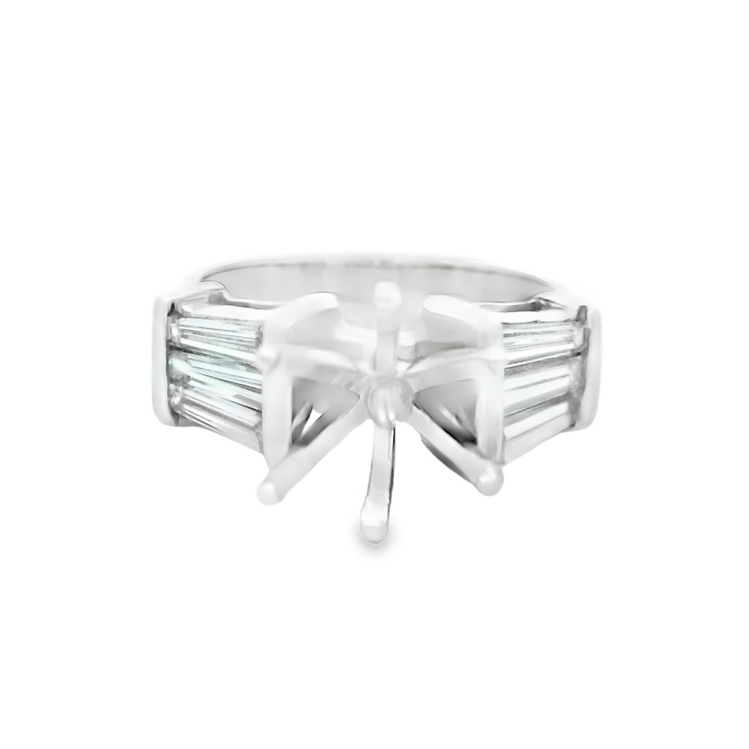 14kt White Gold 0.75ctw Baguette Diamond Engagement Ring