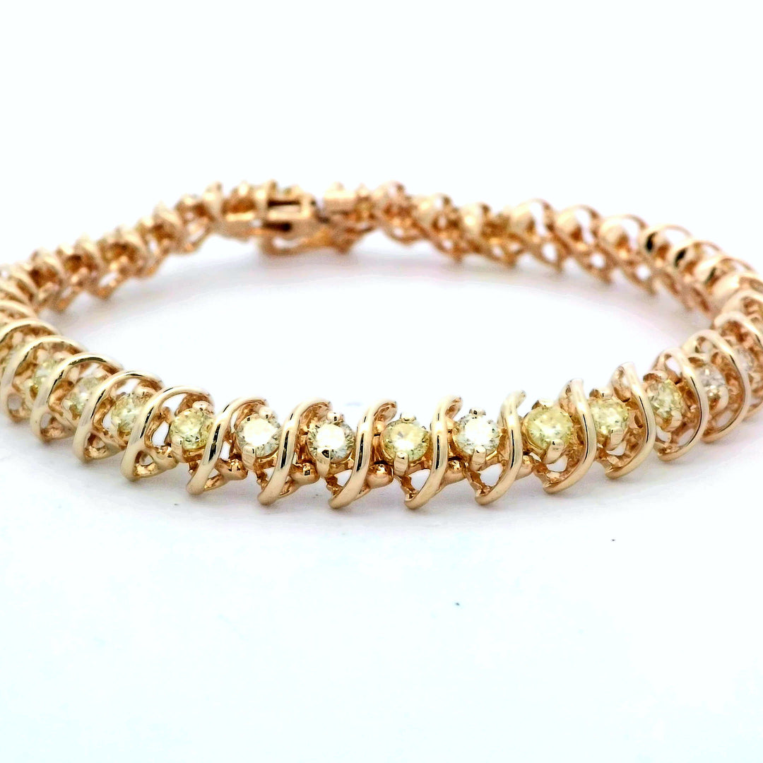 14K White Gold 5.50ctw Diamond Tennis Bracelet