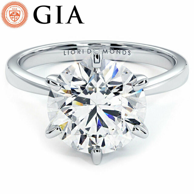 14kt White Gold 3.22ct Round Diamond Solitaire Ring