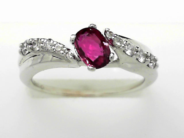 14K Gold Ruby Diamond Accent Pendant Necklace