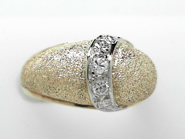 14K Yellow Gold Vintage Diamond Solitaire Ring