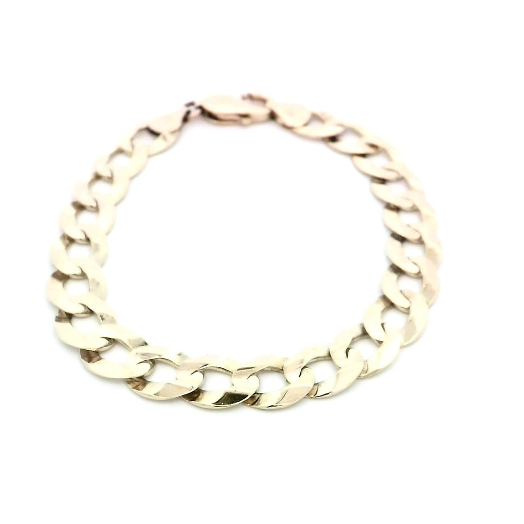 14K Yellow Gold Classic Curb Link Bracelet, 8 Inch