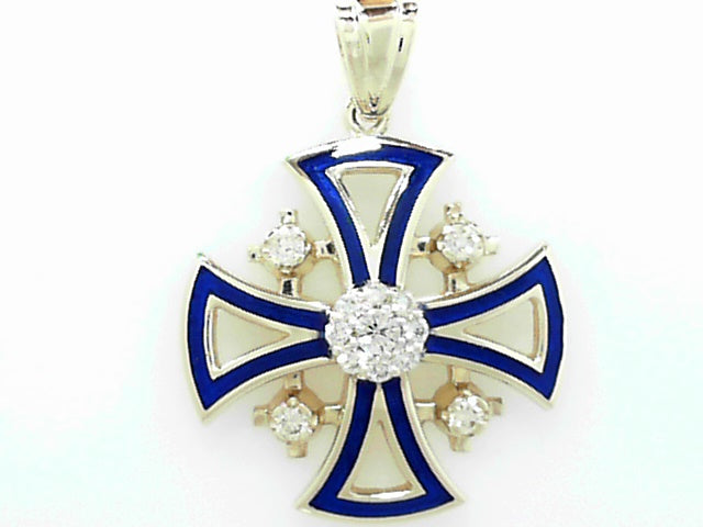 14kt Gold Diamond Maltese Cross Pendant, 1.00ctw