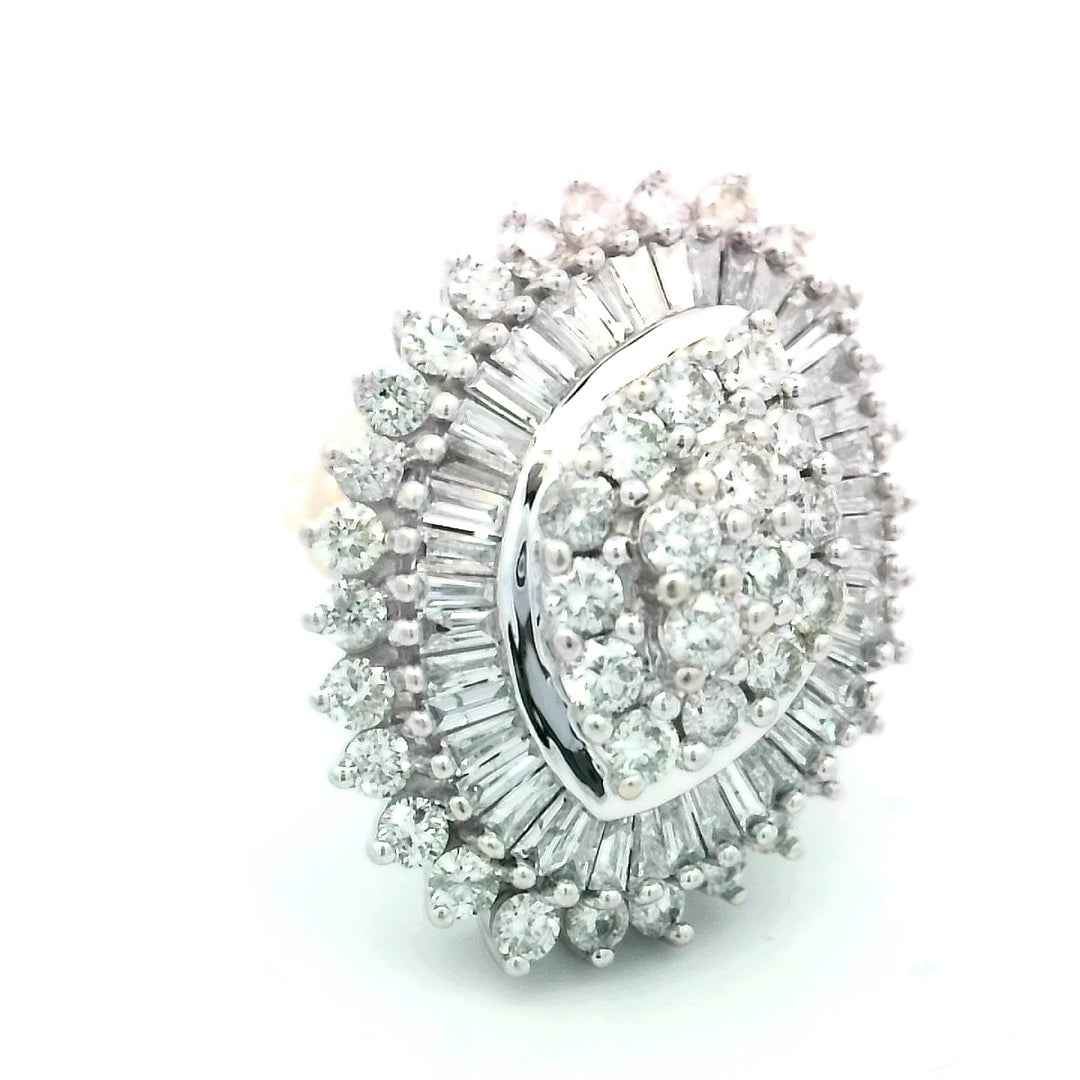 10kt Two-Tone 4ctw Diamond Cluster Ring, Women's Sz 7