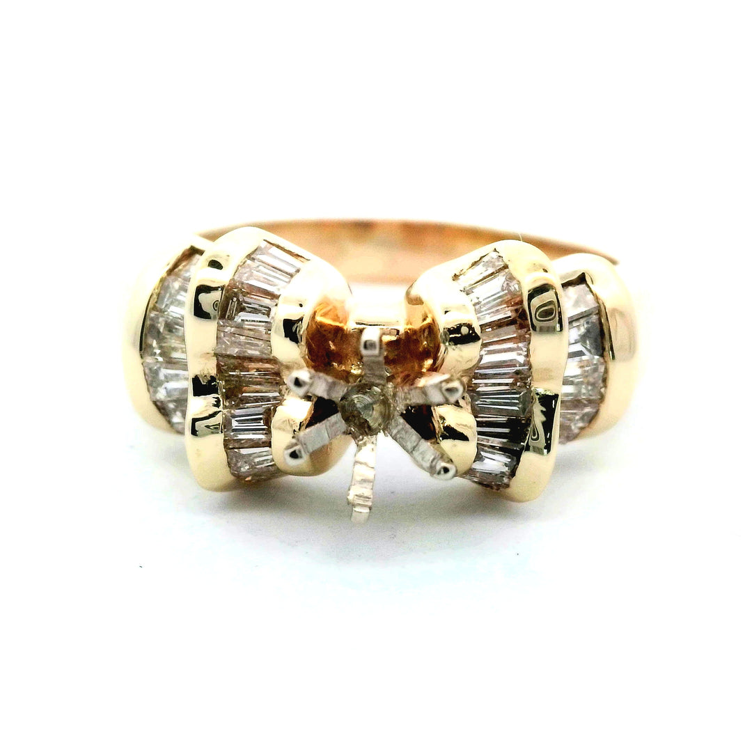 14K Yellow Gold 0.50ctw Diamond Semi-Mount Engagement Ring