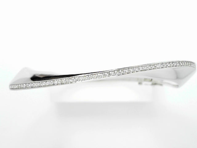 14K White Gold 1ct Diamond Round Bangle Bracelet