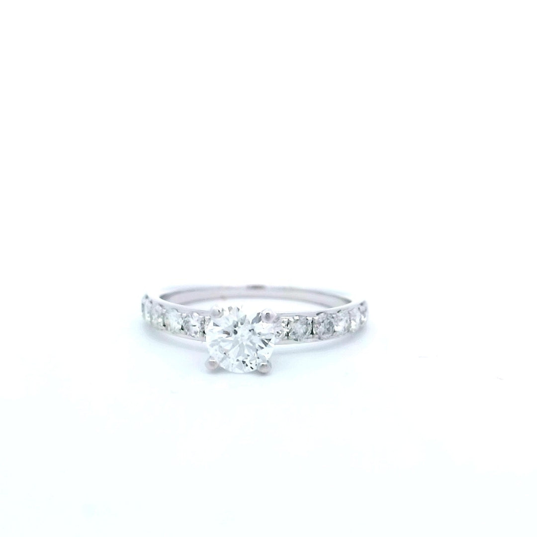 14K White Gold Tolkowsky Diamond Engagement Ring