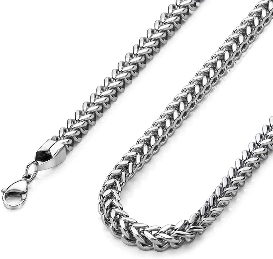 Classic Stainless Steel 22-Inch Franco Link Necklace